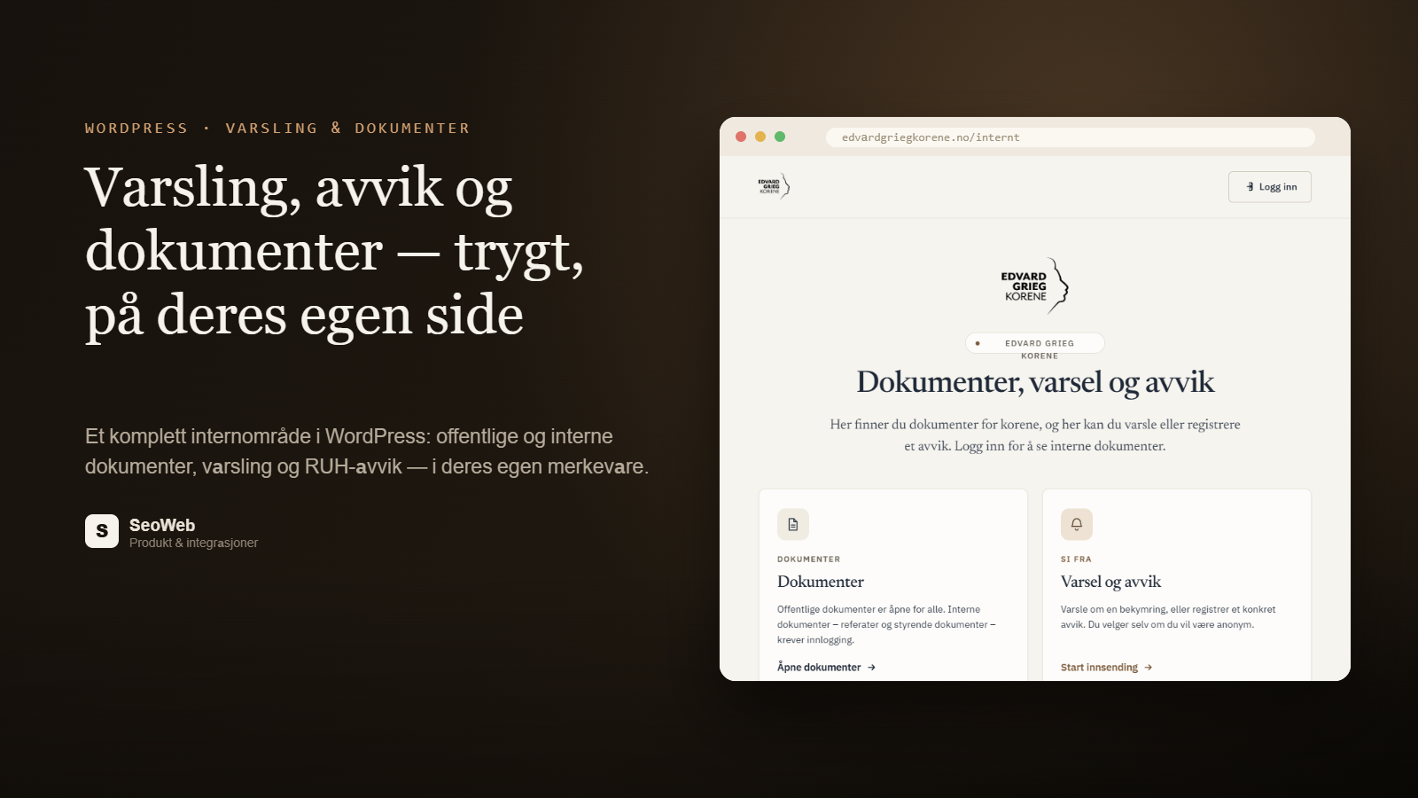 Varsling, avvik og dokumenter