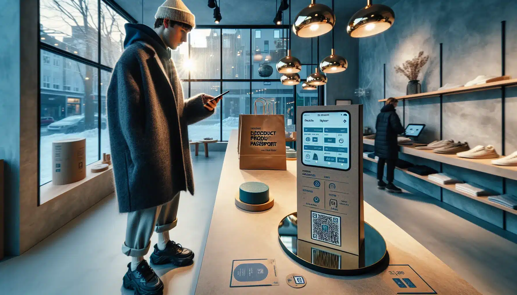 E‑handelstrender for motebransjen i 2026 1 gen z shopper uses mobile checkout in oslo boutique with click and collect