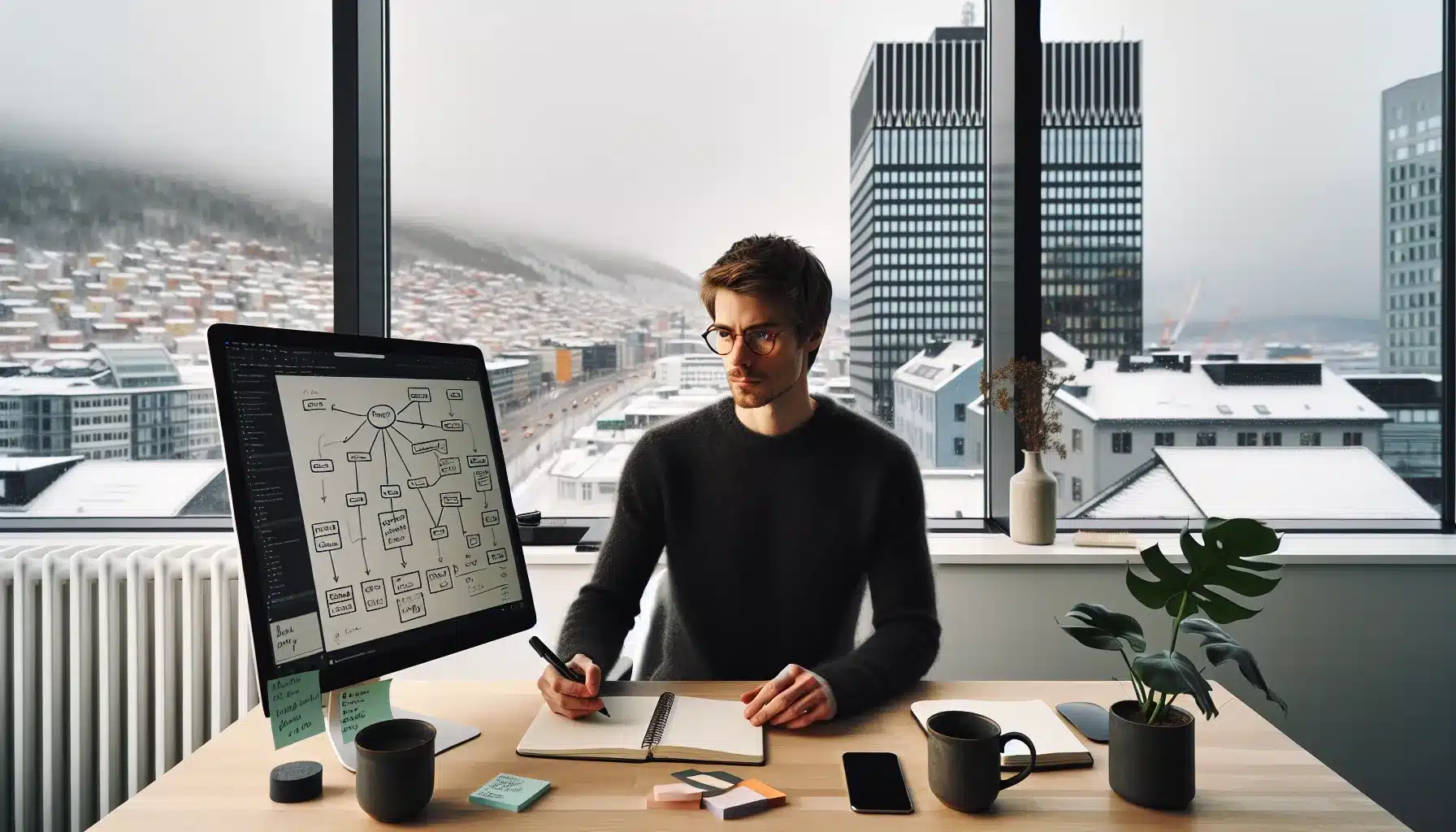 11 hva er "topic clusters"? Slik bygger du tematisk autoritet og rangerer høyere 1 norwegian marketer mapping topic clusters and internal links in a modern oslo office